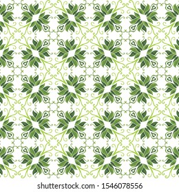 Vector Design of Green Wood Ornaments with Rectangle Version