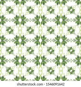 Vector Design of Green Wood Ornaments with Rectangle Version