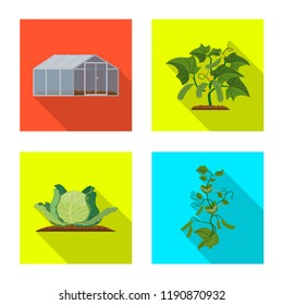 Vector design of greenhouse and plant logo. Collection of greenhouse and garden vector icon for stock.