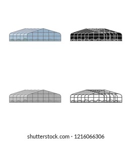 Vector design of greenhouse and plant symbol. Collection of greenhouse and garden stock vector illustration.