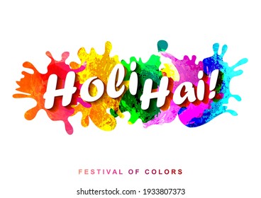 Vector design of greetings and banner template background for Festival of Colors, Happy Holi celebrated in India