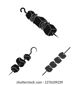 Vector design of  and grill icon. Collection of  and charcoal stock symbol for web.