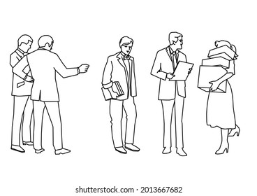 Vector design of group of people talking sketch