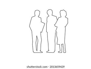 Vector design of group sketch of people talking business