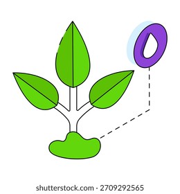 Diseño de Vector de planta en crecimiento, icono de brote