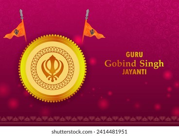 Diseño vectorial de Guru Gobind Singh Jayanti para el festival religioso de Sikh en India