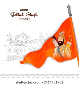 Diseño vectorial de Guru Gobind Singh Jayanti para el festival religioso de Sikh en India