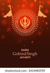 Vector design of Guru Gobind Singh Jayanti for religious festival of Sikh in India