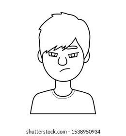Vector design of guy and anger symbol. Graphic of guy and emotion vector icon for stock.