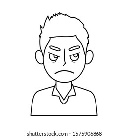 Vector design of guy and emotion sign. Set of guy and features stock vector illustration.