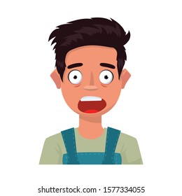 Vector design of guy and fear logo. Collection of guy and shout vector icon for stock.