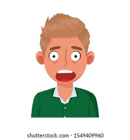 Vector design of guy and fear sign. Set of guy and shout vector icon for stock.