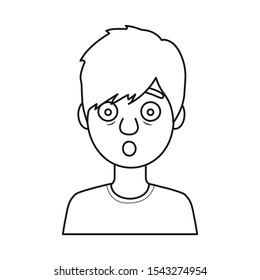 Vector design of guy and fright logo. Web element of guy and surprise vector icon for stock.