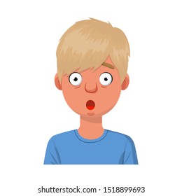 Vector design of guy and fright sign. Graphic of guy and surprise vector icon for stock.