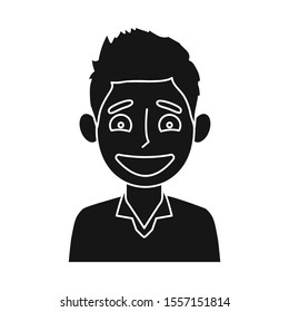 Vector design of guy and laugh symbol. Set of guy and happy stock vector illustration.