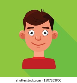 Vector design of guy and smile icon. Graphic of guy and laugh vector icon for stock.
