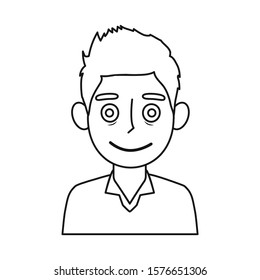 Vector design of guy and smile symbol. Set of guy and laugh stock vector illustration.