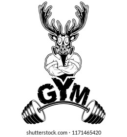 Vector design for a gym with an abstract depiction of a strong deer