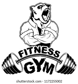 Vector design for a gym with an abstract image of a strong bear.