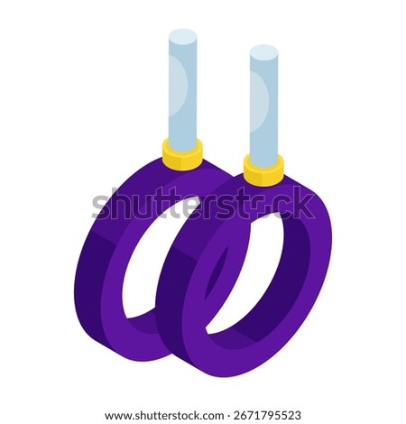 Vector design of gymnastic rings, isometric icon