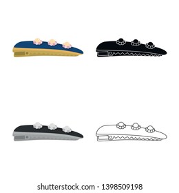 Vector design of hairgrip and shape icon. Collection of hairgrip and hairdo stock vector illustration.