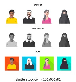 Vector design of hairstyle and profession  icon. Collection of hairstyle and character  vector icon for stock.