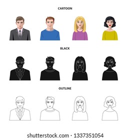 Vector design of hairstyle and profession  logo. Collection of hairstyle and character  vector icon for stock.