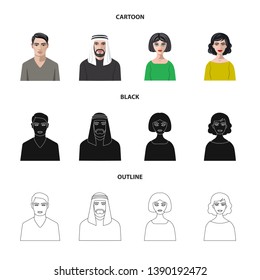 Vector design of hairstyle and profession  logo. Collection of hairstyle and character  vector icon for stock.