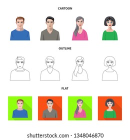 Vector design of hairstyle and profession  symbol. Set of hairstyle and character  stock symbol for web.