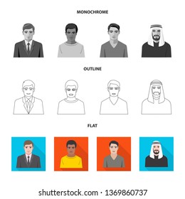 Vector design of hairstyle and profession  symbol. Collection of hairstyle and character  stock symbol for web.