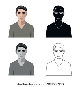 Vector design of hairstyle and profession  symbol. Set of hairstyle and character  stock symbol for web.