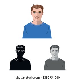 Vector design of hairstyle and profession  symbol. Set of hairstyle and character  vector icon for stock.