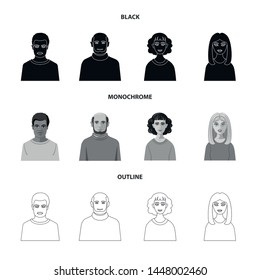 Vector design of hairstyle and profession symbol. Set of hairstyle and character stock symbol for web.