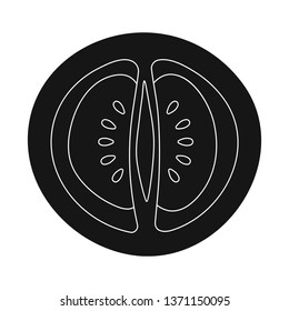 Vector design of half and tomato symbol. Set of half and vitamin stock symbol for web.