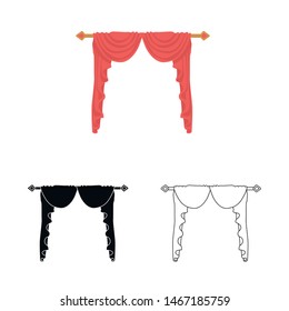 Vector design of hall lambrequin symbol. Set of lambrequin and cosiness vector icon for stock.