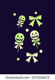 vector design of halloween candy canes