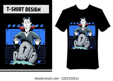 vector design for halloween celebration, vampire illustration, night, halloween, perfect for printing on t-shirts, merchandise, clothes.