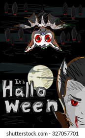 Vector design of Halloween greeting background