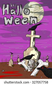 Vector design of Halloween greeting background