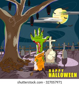 Vector design of Halloween greeting background