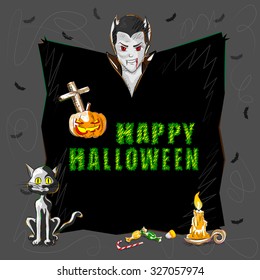 Vector design of Halloween greeting background