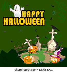 Vector design of Halloween greeting background
