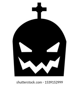 Vector Design of Halloween Tombstone Grave Icons