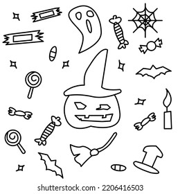 vector design hallowen set hand drawing
