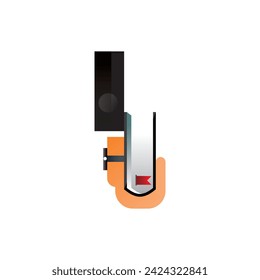 vector design of a hand carrying a book