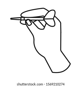 Vector design of hand and dart icon. Web element of hand and arm vector icon for stock.