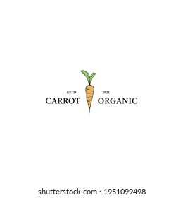diseño vectorial logo de zanahoria dibujado a mano. plantilla de logotipo