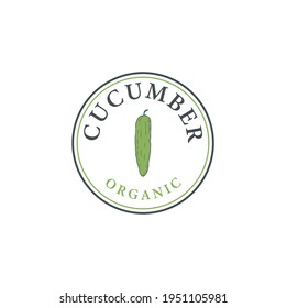 vector design hand drawn label cucumber logo. logo template