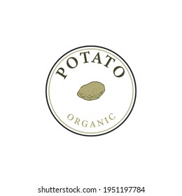 vector design hand drawn label potato logo. logo template