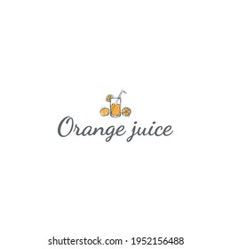 logo del jugo de naranja dibujado a mano por el diseño vectorial. plantilla de logotipo